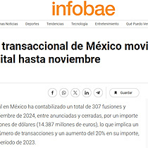 El mercado transaccional de Mxico moviliz un 20% ms de capital hasta noviembre